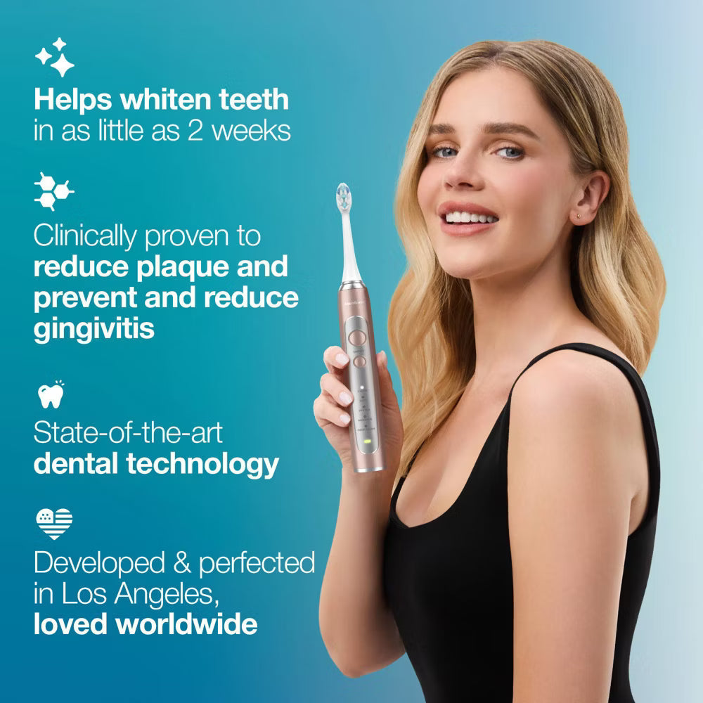 Aquasonic Precision Rechargeable Electric Toothbrush with 4 Brush Heads and