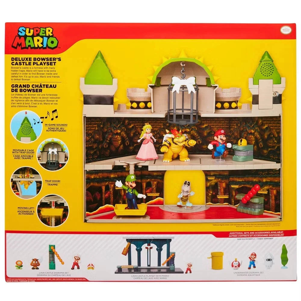 Nintendo Super Mario Deluxe Bowsers Castle Playset W/ Extra Figures N-A1R2S4R4S4