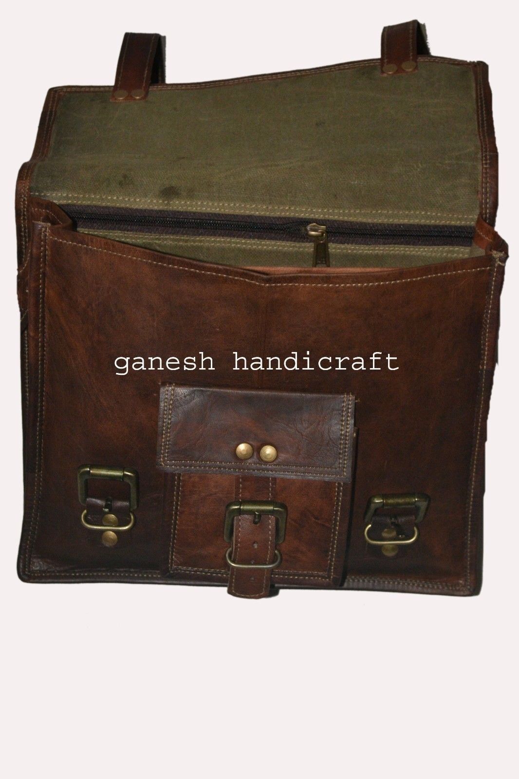 New Leather Vintage Messenger Shoulder Men Satchel Bags Laptop Briefcase Bag