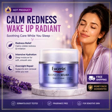 Eucerin Redness Relief Night Cream – 1.7 oz Sensitive Skin Moisturizer