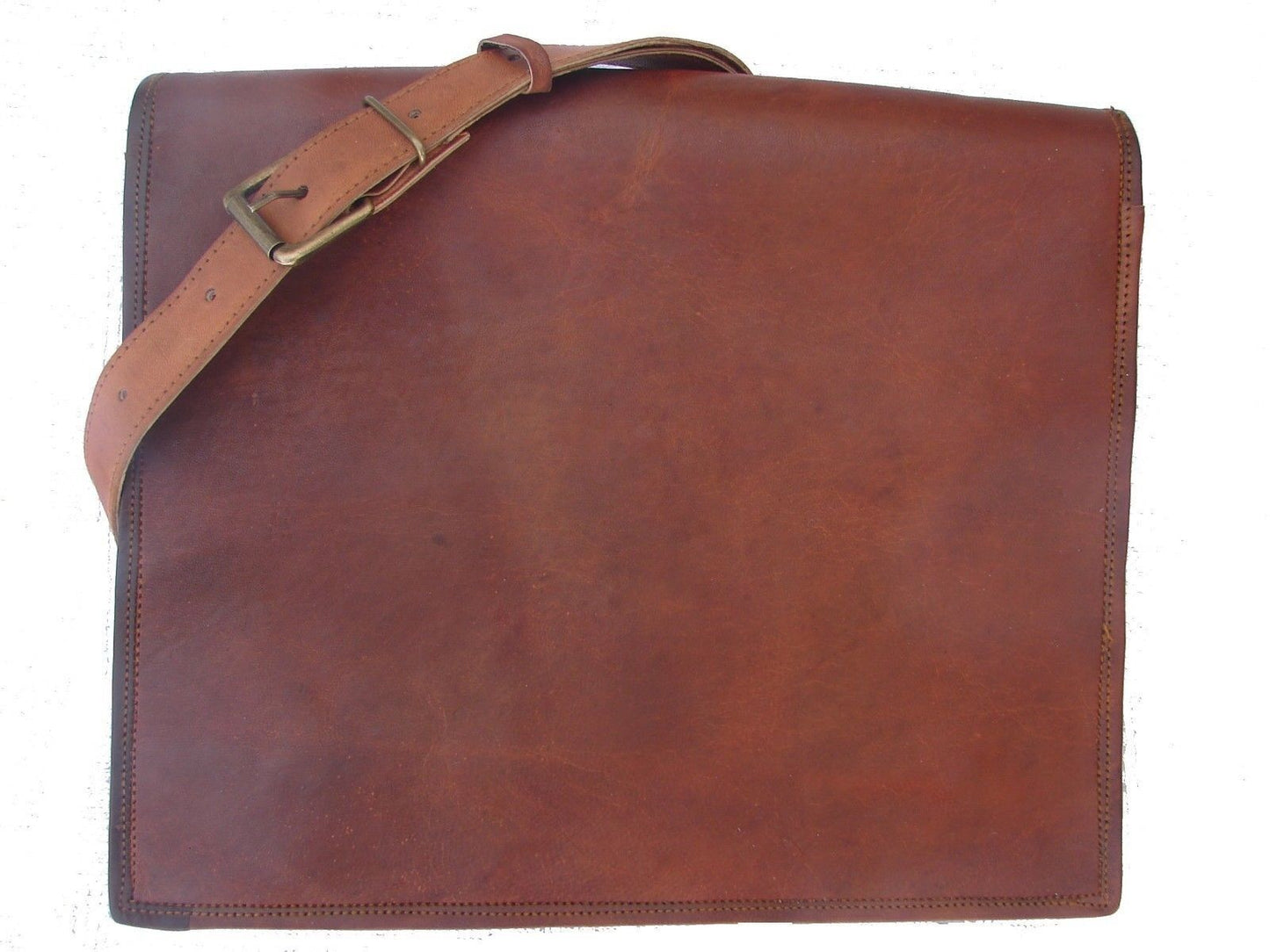 New Men's Handmade Genuine Vintage Leather Messenger Bag Shoulder Laptop Bag