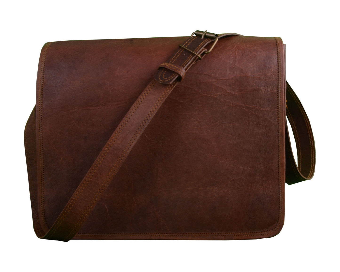 New Men's Handmade Genuine Vintage Leather Messenger Bag Shoulder Laptop Bag