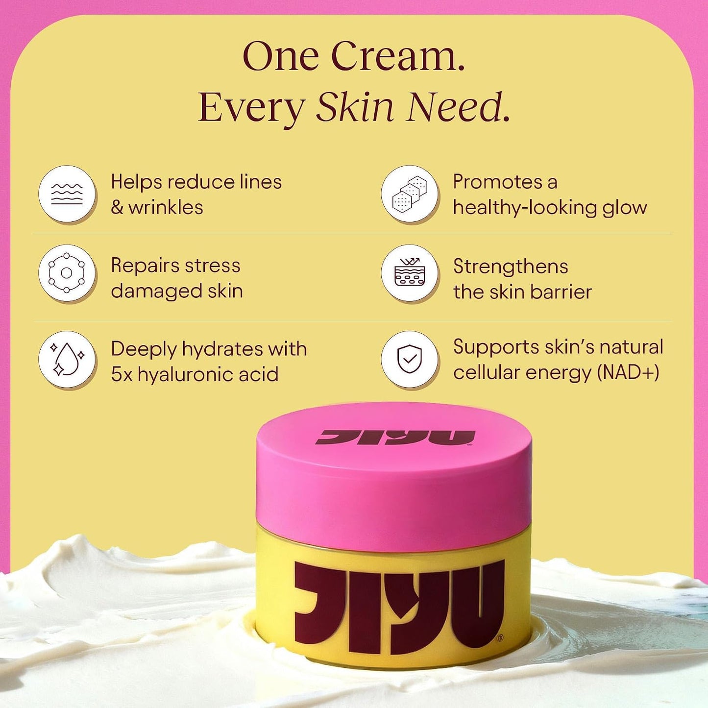 Jiyu NAD+ Korean Anti-Aging Moisturizing Face Cream For Firm & Radiant Skin 50g