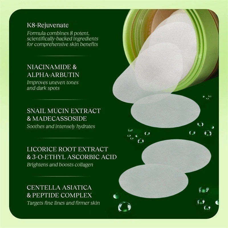 JIYU Korean Skincare Anti-Aging Toner Pads dark Spot Wrinkle Minimizing 100 pads
