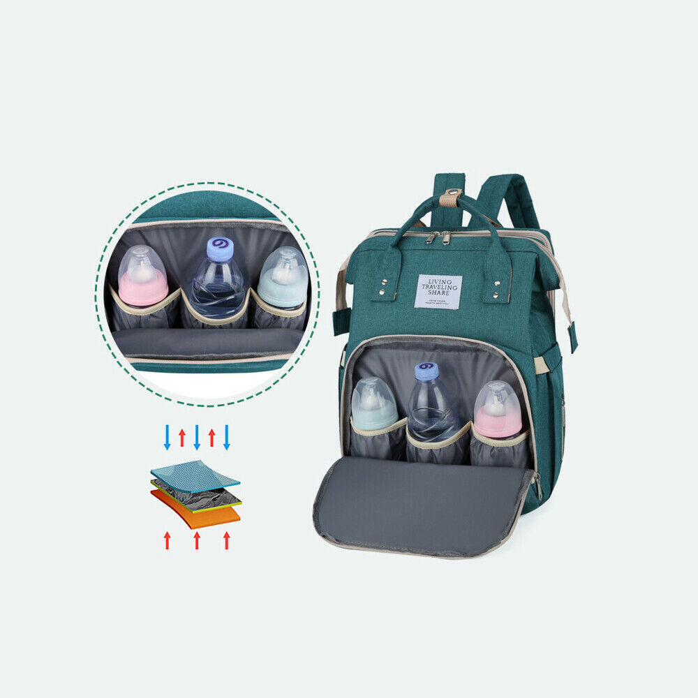 Waterproof 3 in 1 Baby Diaper Bag Backpack with Bassinet Changing Station Travel