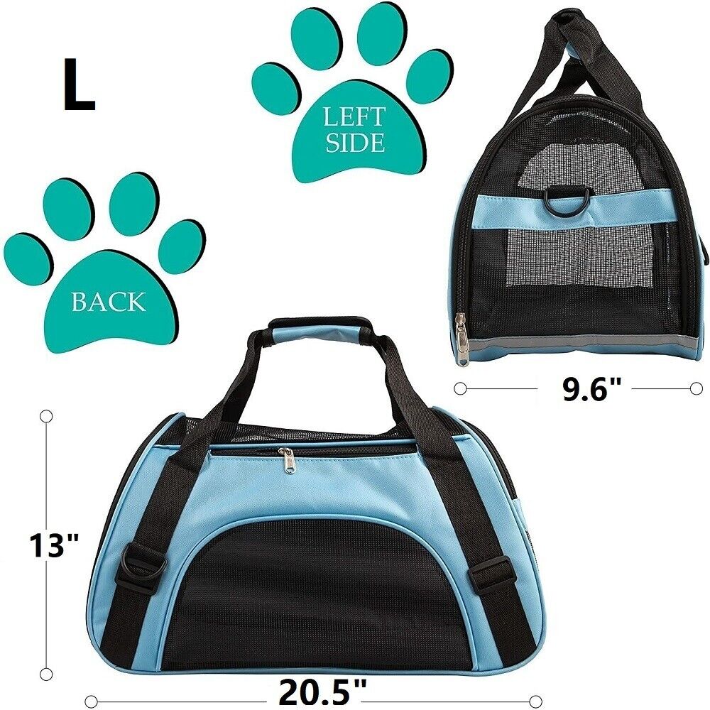 Pet Dog Cat Carrier Travel Tote Bag Comfort Case Soft Sided Airline Approved M L