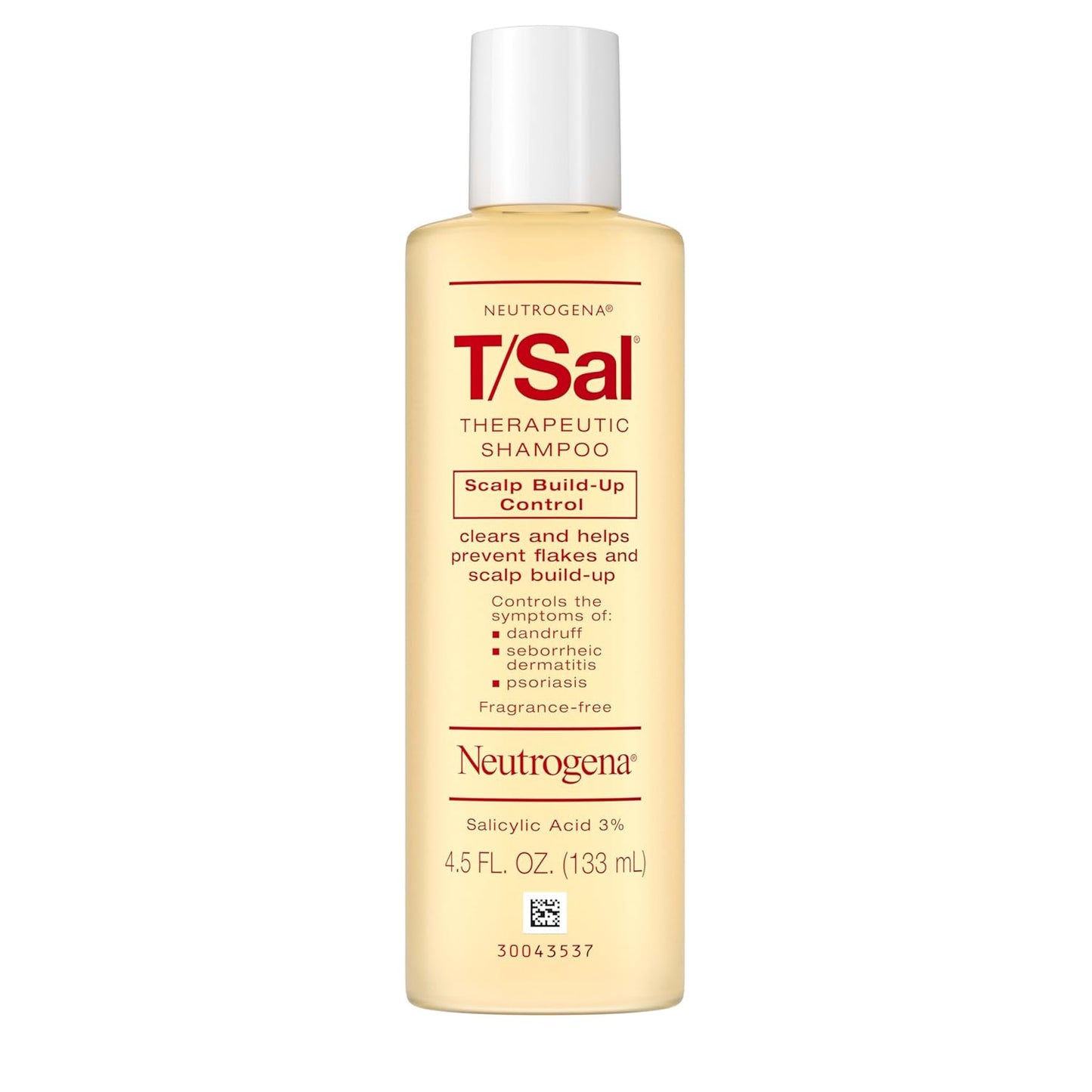 Neutrogena T/Sal Therapeutic Shampoo for Scalp Build-Up Control with Salicylic Acid, Scalp Treatment for Dandruff, Scalp Psoriasis & Seborrheic Dermatitis Relief, 4.5 fl. oz