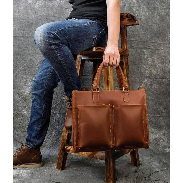 The Dagmar Leather Briefcase | Vintage Leather Messenger Bag