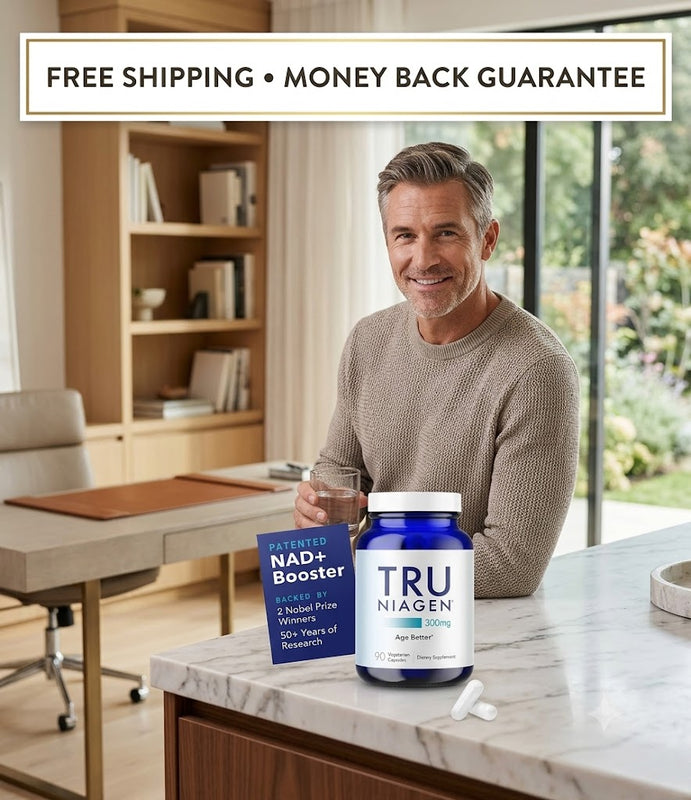 TRU NIAGEN 300mg NAD+ supplement with clinically studied Niagen for healthy aging support