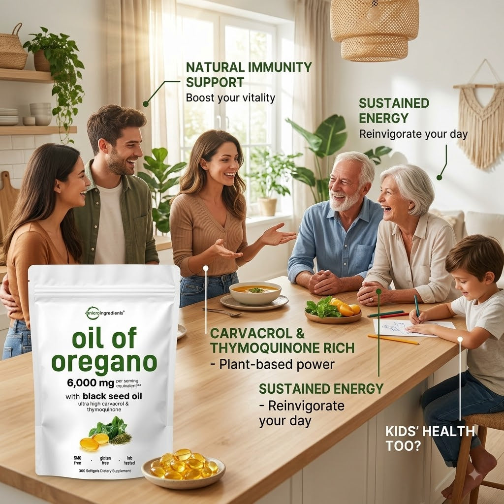 Oil of Oregano Black Seed Oil Softgels