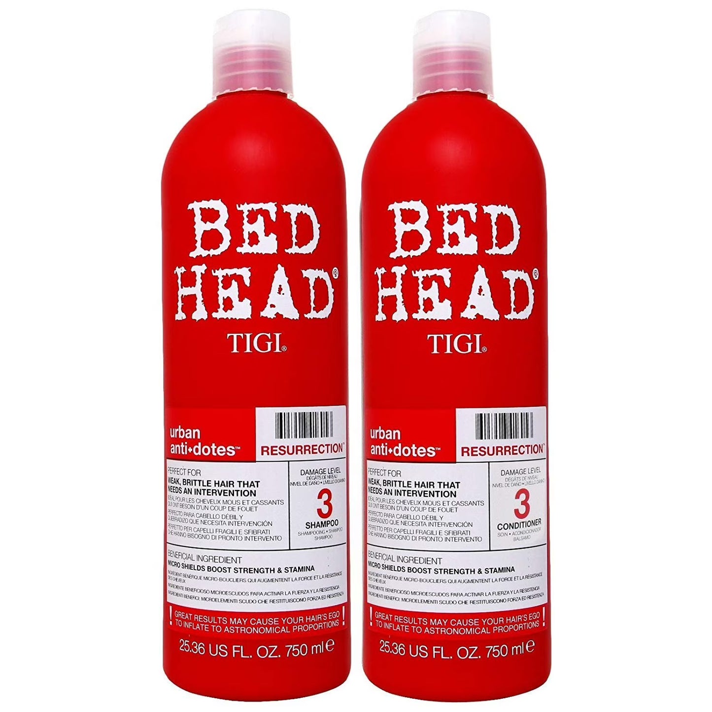 TIGI Bed Head Resurrection Shampoo & Conditioner Set - 25.36oz Duo