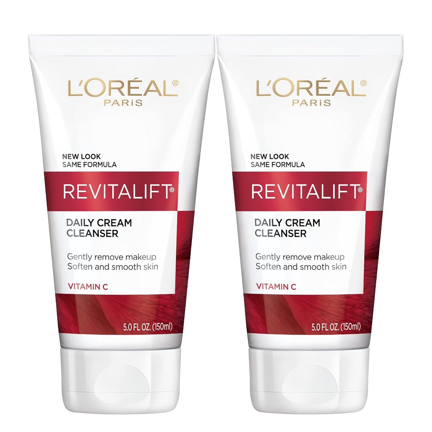 2 Pack L'Oreal Paris RevitaLift Smoothing Facial Cream Cleanser, 5 fl oz