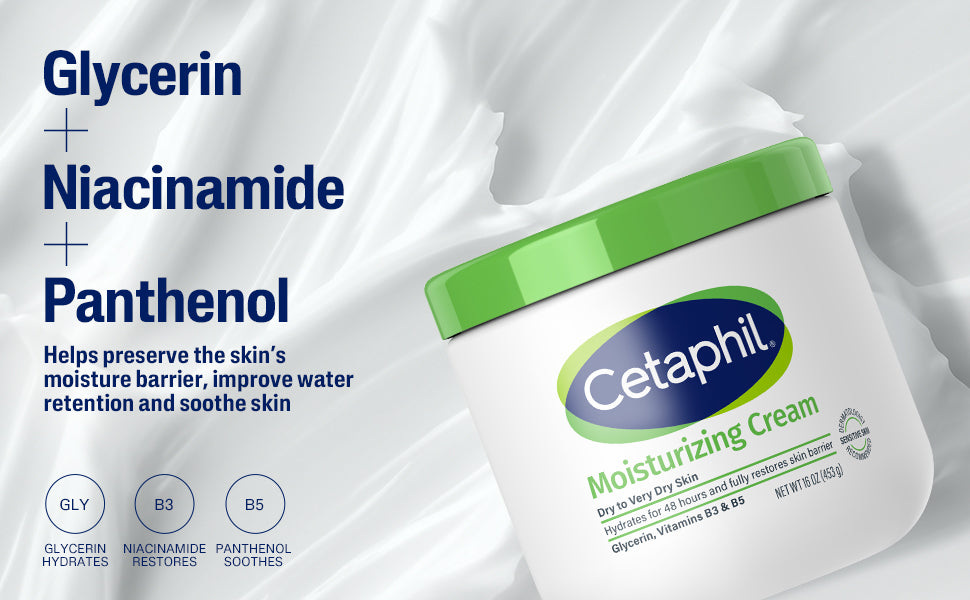Cetaphil Face & Body Moisturizer, Hydrating Moisturizing Cream for Dry to Very Dry, Sensitive Skin, NEW 20 oz, Fragrance Free, Non-Comedogenic, Non-Greasy