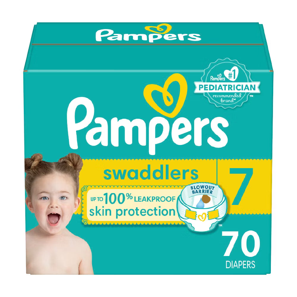 Pampers Swaddlers Soft & Absorbent Diapers Size 7 – 70 Ct