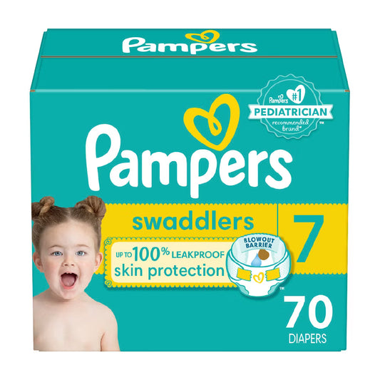 Pampers Swaddlers Soft & Absorbent Diapers Size 7 – 70 Ct