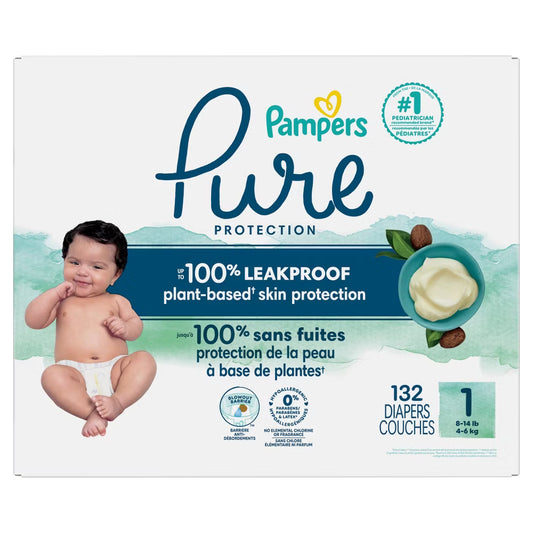 Pampers Pure Protection Diapers Size 1 – 132 Count Super Pack