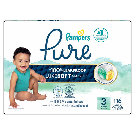 Pampers Pure Protection Diapers Size 3 – 116 Count Super Pack