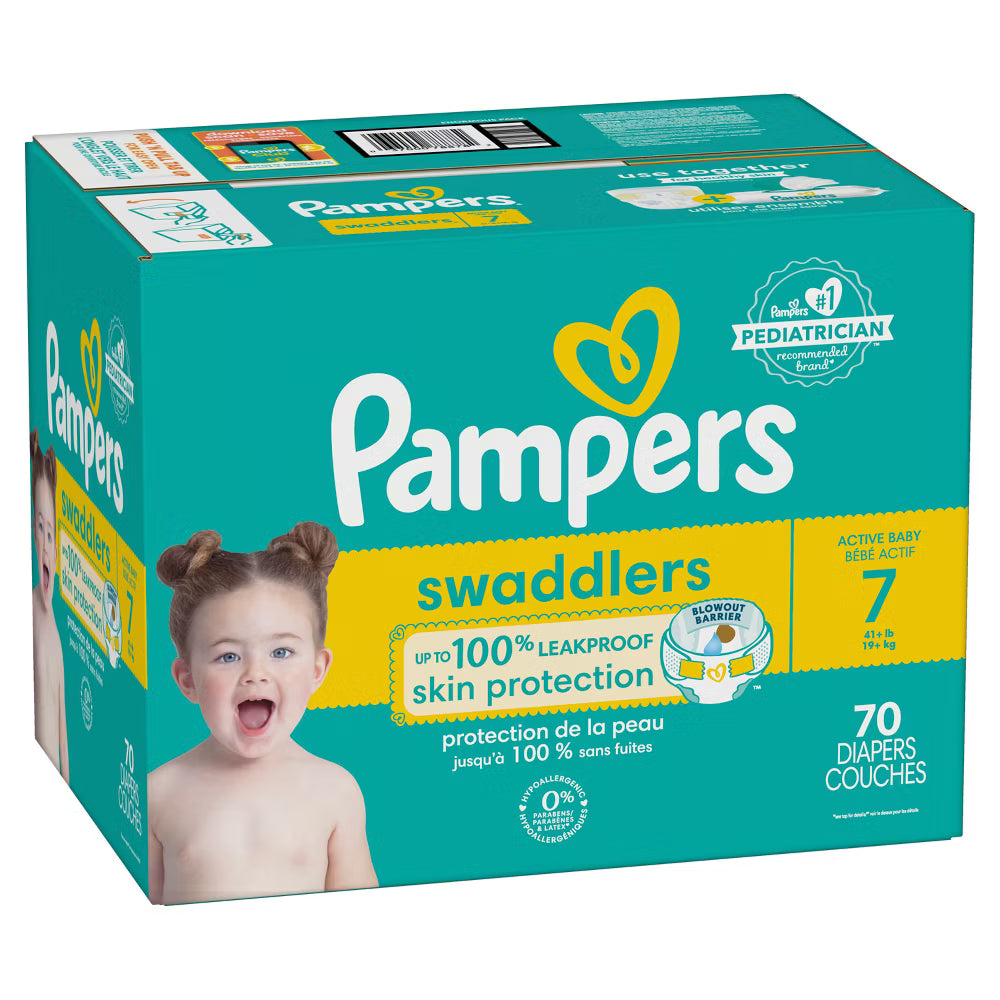 Pampers Swaddlers Soft & Absorbent Diapers Size 7 – 70 Ct