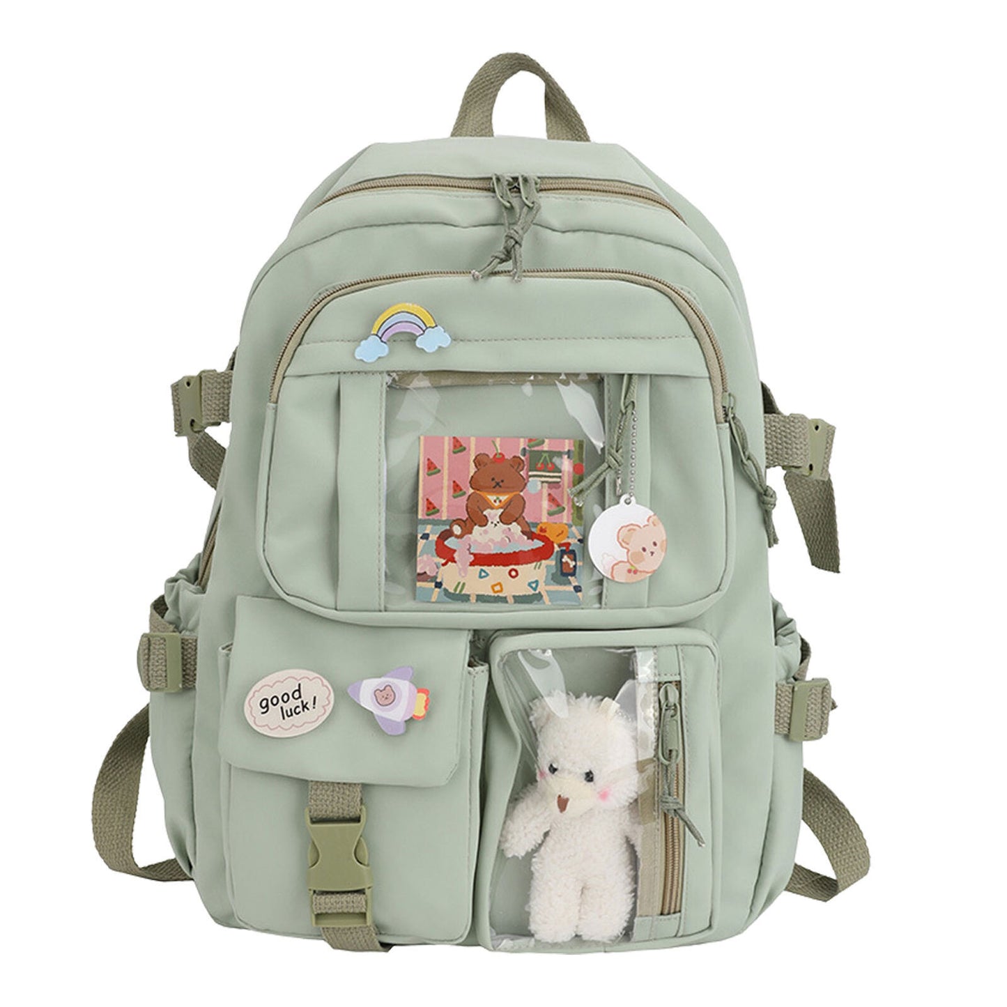 Teens School Backpack Kawaii Cute Bear College Travel Casual Bag for Girls Women