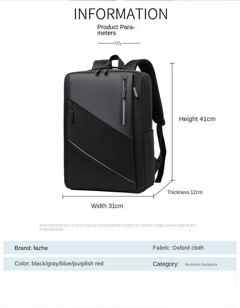 Large Capacity Waterproof Backpack , Casual Fashion Laptop Bag, Wear-Resistant,