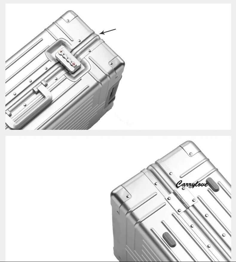 Aluminum Travel Suitcase Hard Trolly Case New Aluminium Luggage 20"24"26"29" Inc