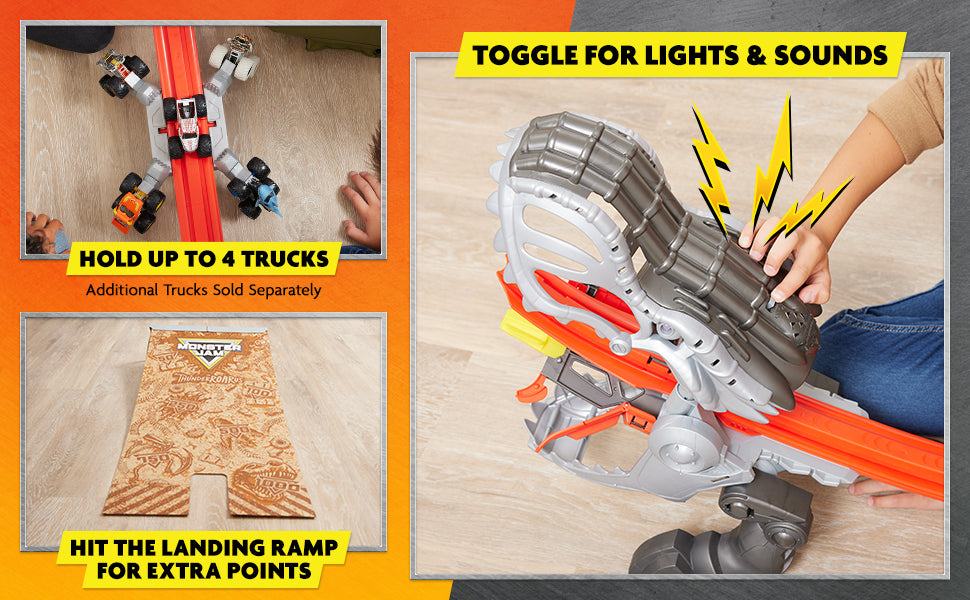 Monster Jam ThunderROARus Drop Playset with Exclusive Monster Truck, Over 6 Feet Tall