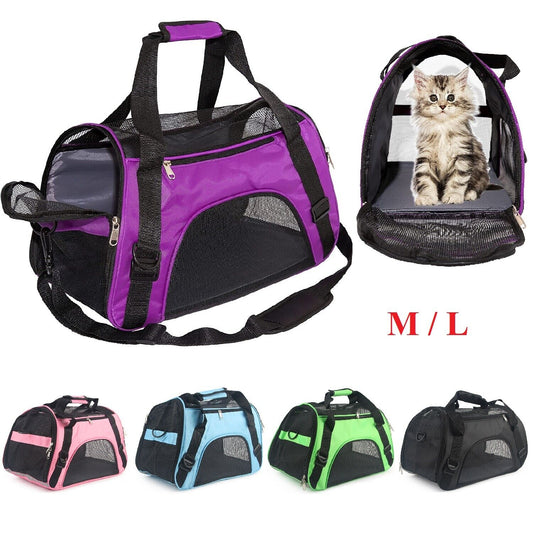 Pet Dog Cat Carrier Travel Tote Bag Comfort Case Soft Sided Airline Approved M L