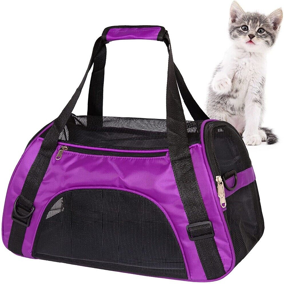 Pet Dog Cat Carrier Travel Tote Bag Comfort Case Soft Sided Airline Approved M L