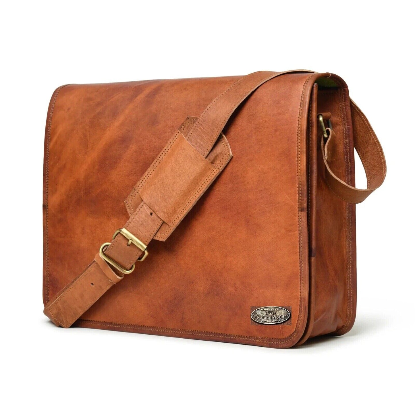 High-quality leather messenger shoulder satchel bag designed for men.