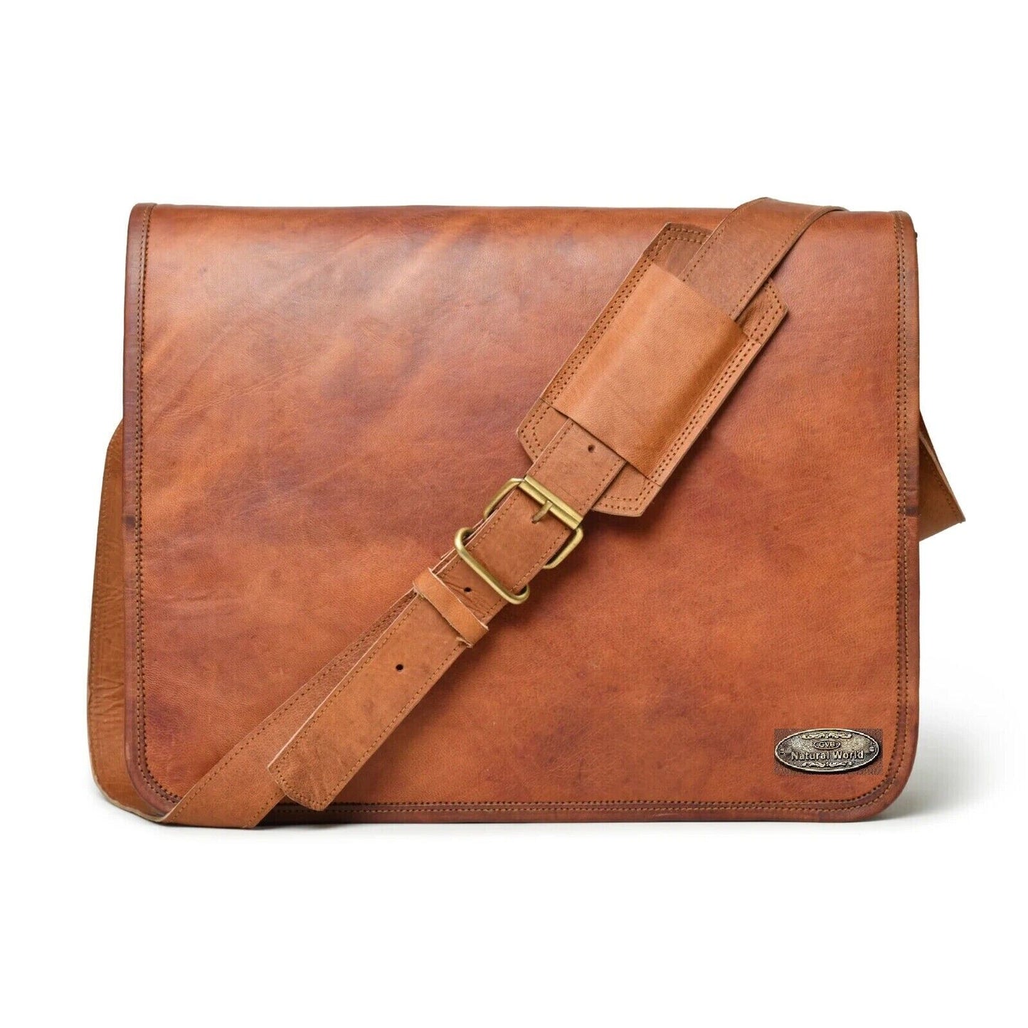 High-quality leather messenger shoulder satchel bag designed for men.