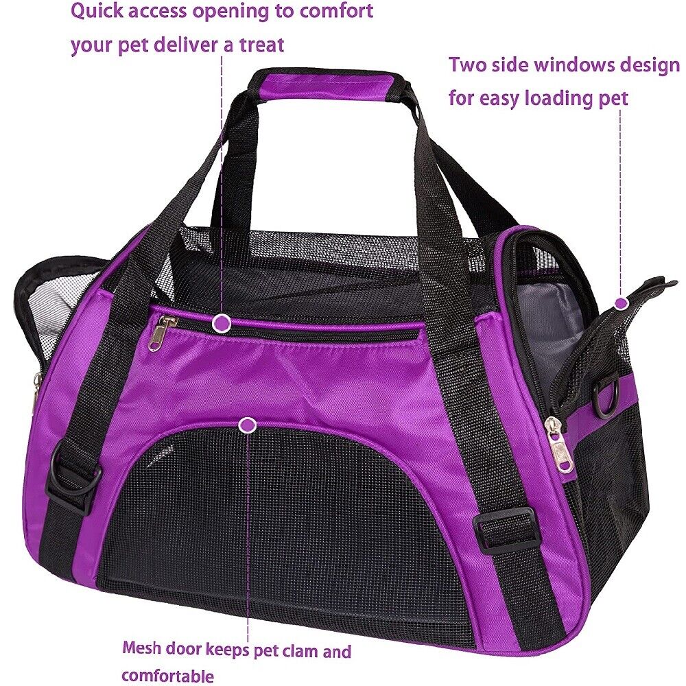 Pet Dog Cat Carrier Travel Tote Bag Comfort Case Soft Sided Airline Approved M L