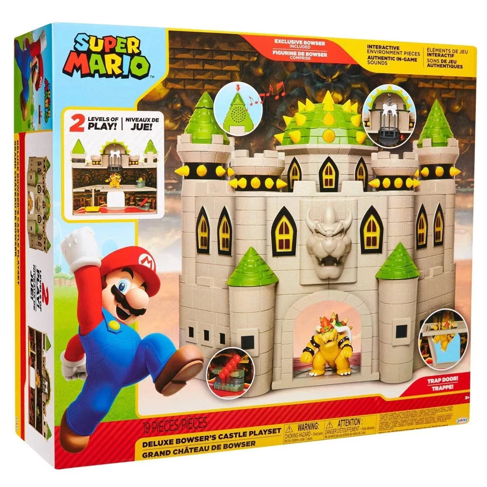 Nintendo Super Mario Deluxe Bowsers Castle Playset W/ Extra Figures N-A1R2S4R4S4