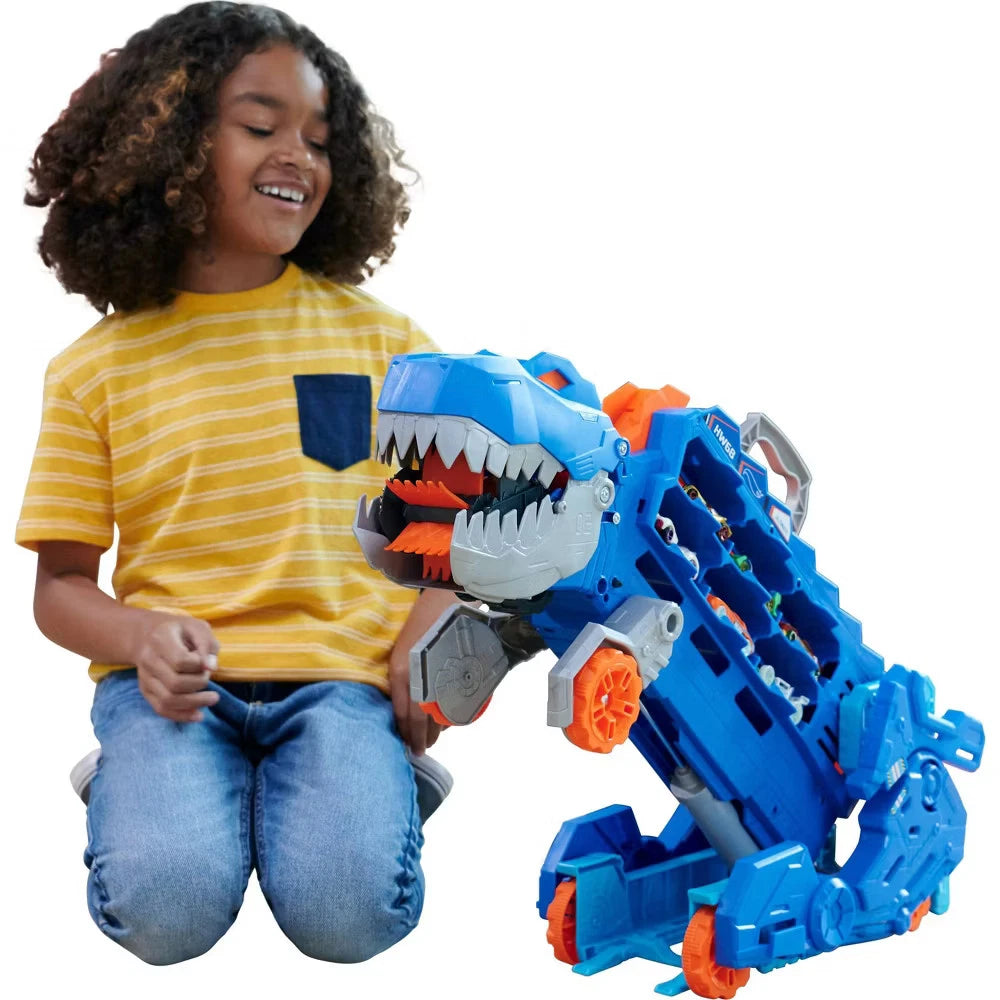 Hot Wheels City Ultimate T-Rex Transporter Hauler Transforms into a