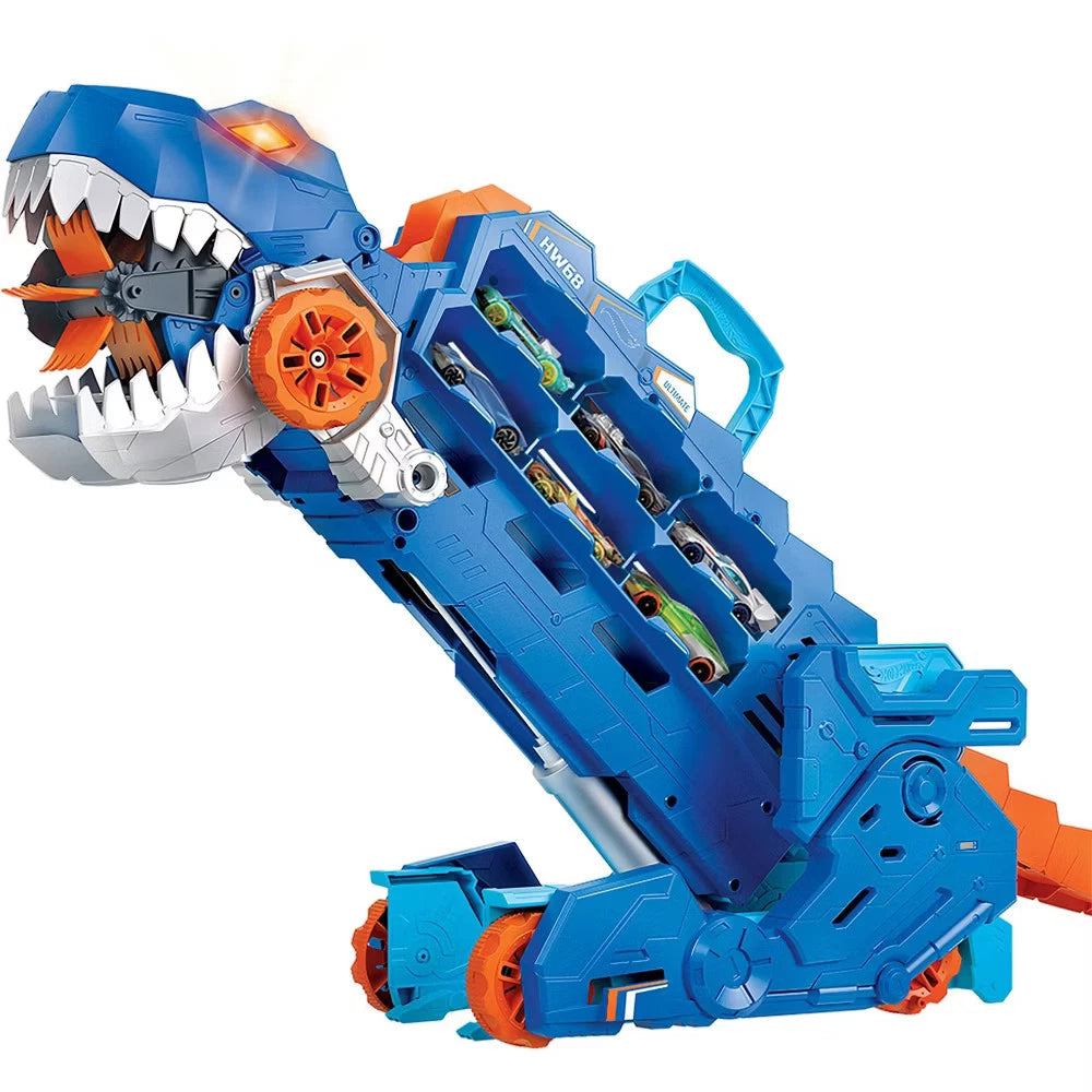 Hot Wheels City Ultimate T-Rex Transporter Hauler Transforms into a