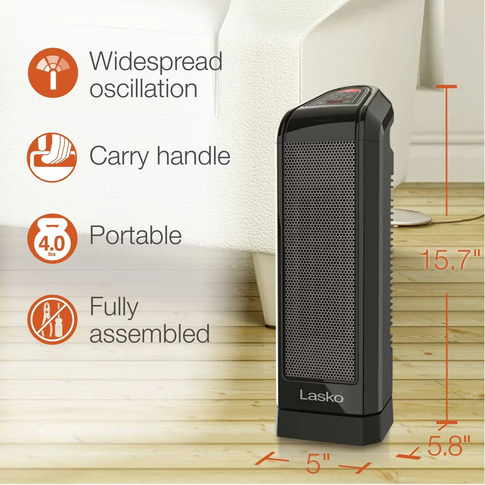 Lasko Digital Ceramic Tower Heater with Remote Control CT16670 – 1500W
