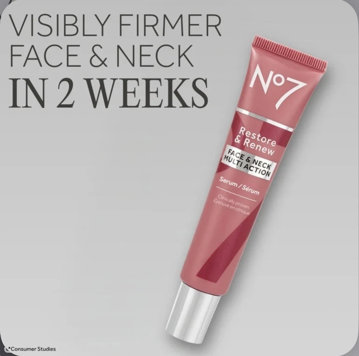 No7 Restore & Renew Face, Neck, Multi Action Serum - 1.69 fl.oz / 50ml