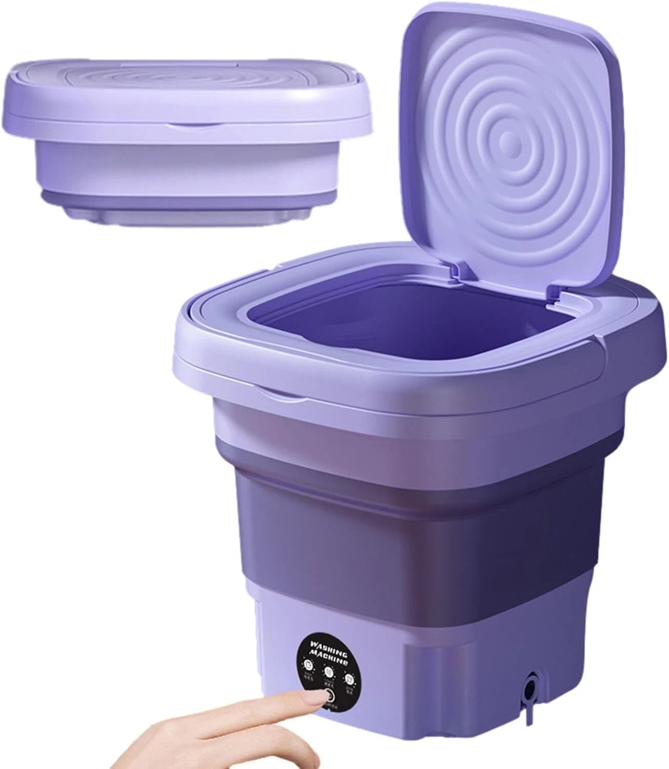 Portable Foldable Mini Washing Machine with Spin Dryer – 8L Compact Travel Washer for Underwear, Baby Clothes & Small Laundry