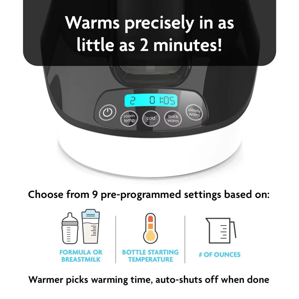 Baby Brezza Safe & Smart Electric Baby Bottle Warmer & Defroster with Bluetooth – Universal Fit for Breastmilk, Formula & Baby Food Jars