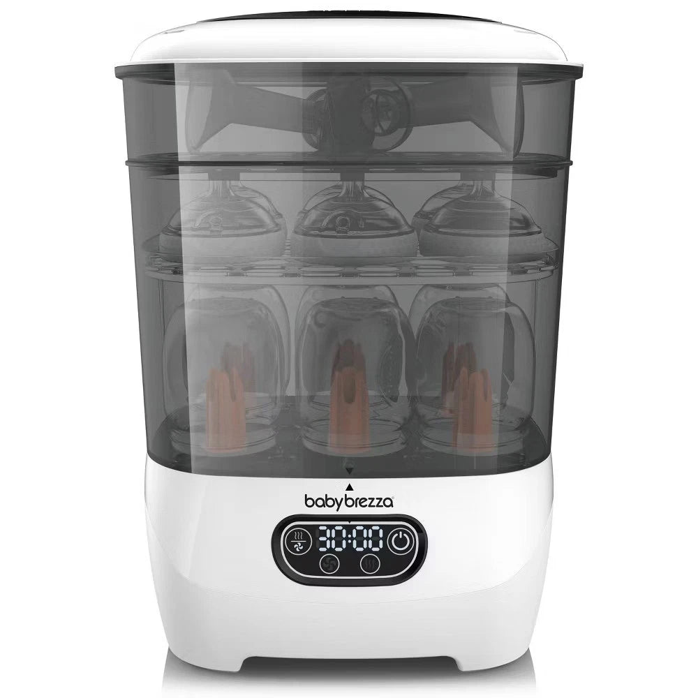 Baby Brezza One Step Advanced Baby Bottle Sterilizer and Dryer – Universal Electric Steam Sanitizer for Bottles, Pacifiers, & Pump Parts (White)