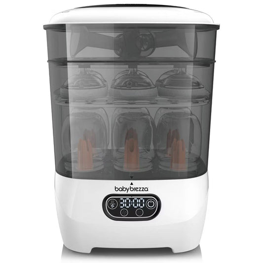 Baby Brezza One Step Advanced Baby Bottle Sterilizer and Dryer – Universal Electric Steam Sanitizer for Bottles, Pacifiers, & Pump Parts (White)
