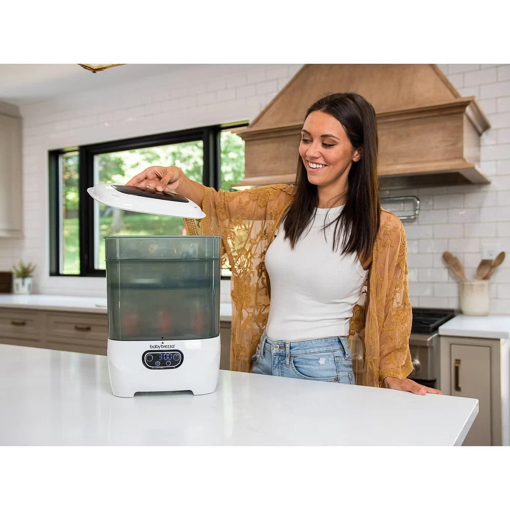 Baby Brezza One Step Advanced Baby Bottle Sterilizer and Dryer – Universal Electric Steam Sanitizer for Bottles, Pacifiers, & Pump Parts (White)