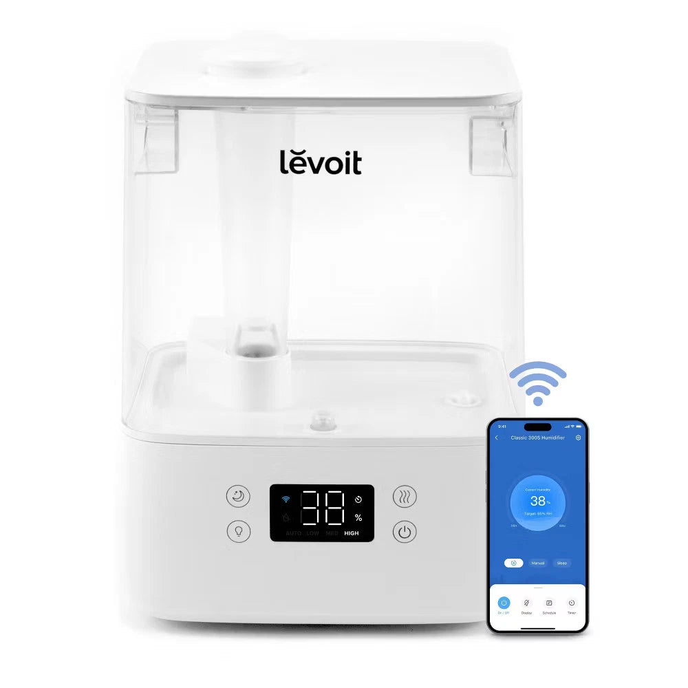 Levoit Classic 300S Smart Ultrasonic Humidifier – 6L Large Capacity Cool Mist for Bedroom & Home, Works with Alexa & Google Assistant, White
