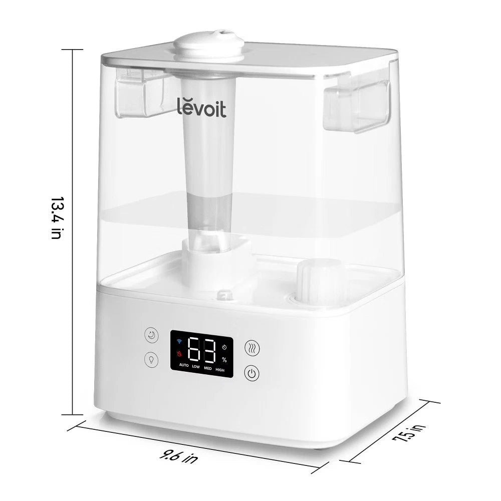 Levoit Classic 300S Smart Ultrasonic Humidifier – 6L Large Capacity Cool Mist for Bedroom & Home, Works with Alexa & Google Assistant, White