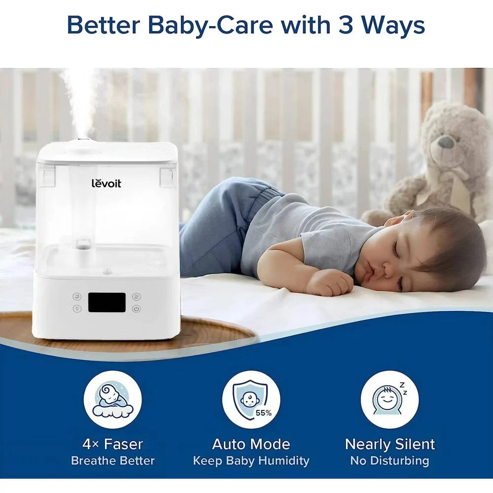 Levoit Classic 300S Smart Ultrasonic Humidifier – 6L Large Capacity Cool Mist for Bedroom & Home, Works with Alexa & Google Assistant, White