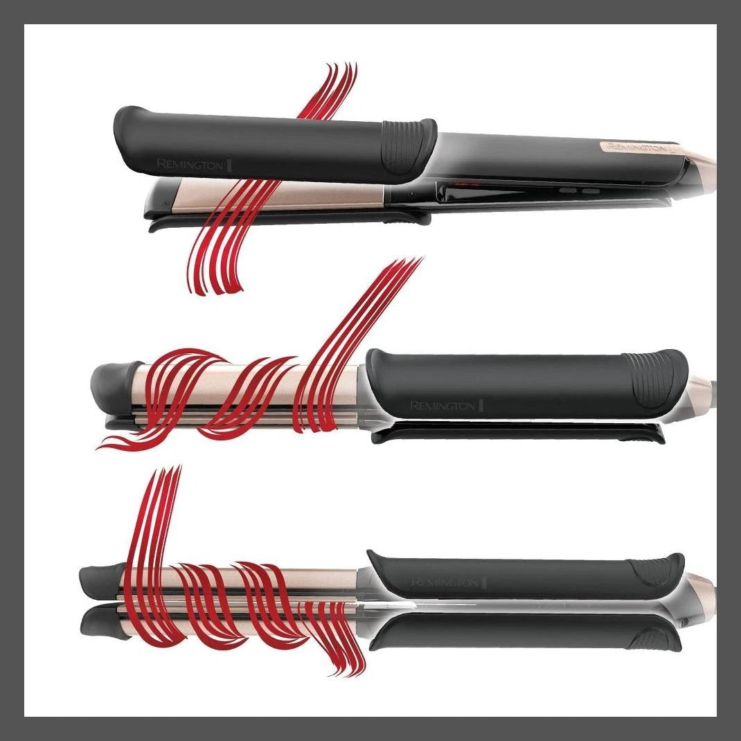 Remington One Flat Hair Iron Curler 2-in-1 Styler Straightener Adjustable Heat