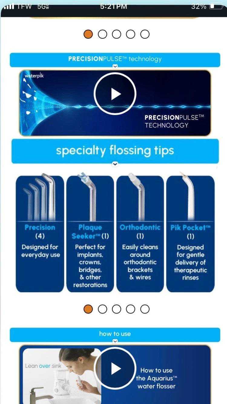 Waterpik Aquarius Water Flosser WP-660 – Professional Dental Oral Irrigator White