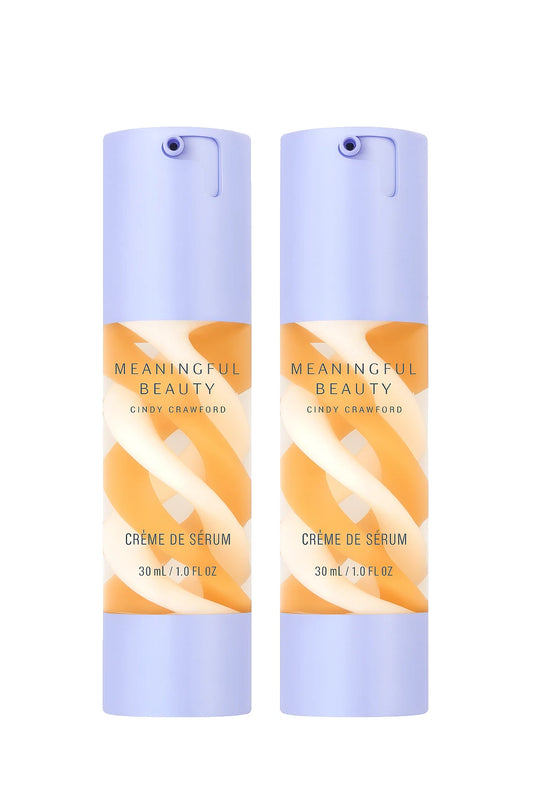 Meaningful Beauty Cindy Crawford 2-in-1 Crème De Serum – 2 Pack (1 fl oz Each)