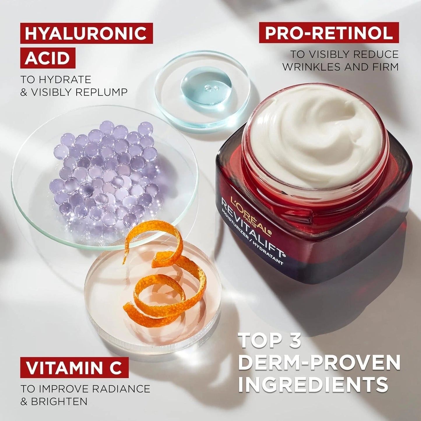 L'Oreal Paris Revitalift Triple Power Anti-Aging Face Moisturizer, Pro Retinol,
