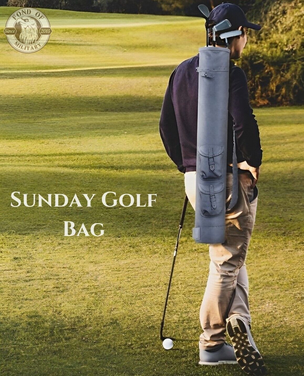 Genuine Leather Sunday Golf Club Bag Golf Pencil Bag with Pockets Golf Carry Bag