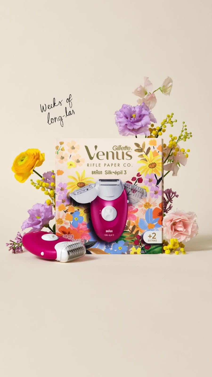 Venus x Rifle Paper Co. Silk-épil Hair Removal Epilator Set